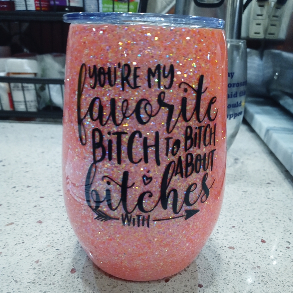 Customized Wine tumbler (New never used)